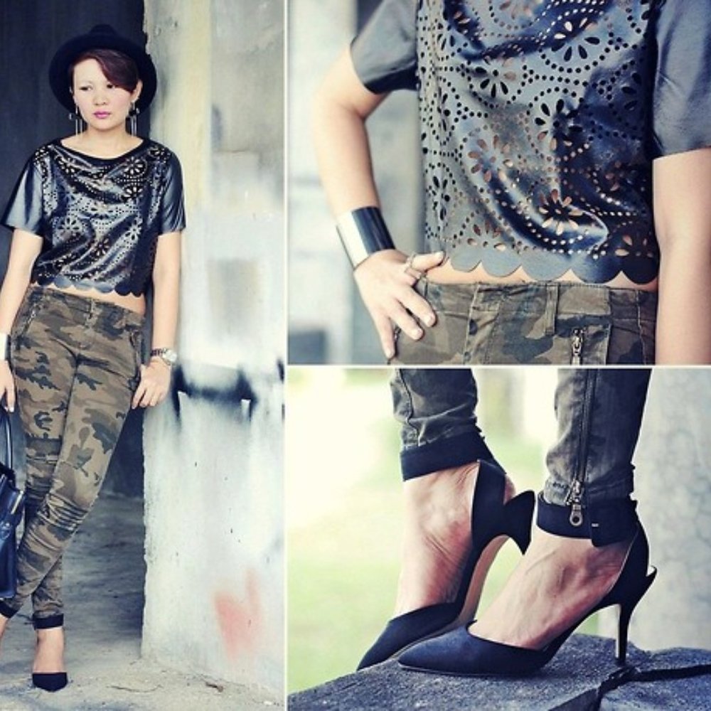 ASOS Laser Cut Faux Cropped Top 12